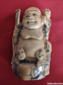 Arte: Figura NETSUKE en Marfil o Hueso natural tallada a mano
